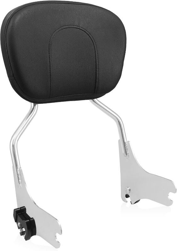 Photo 1 of Detachable Sissy Bar Passenger Backrest Rear Pad fit for Harley Davidson Touring Street Glide Road Glide Road King Electra Glide Ultra Limited 1997-2008 (Chrome)