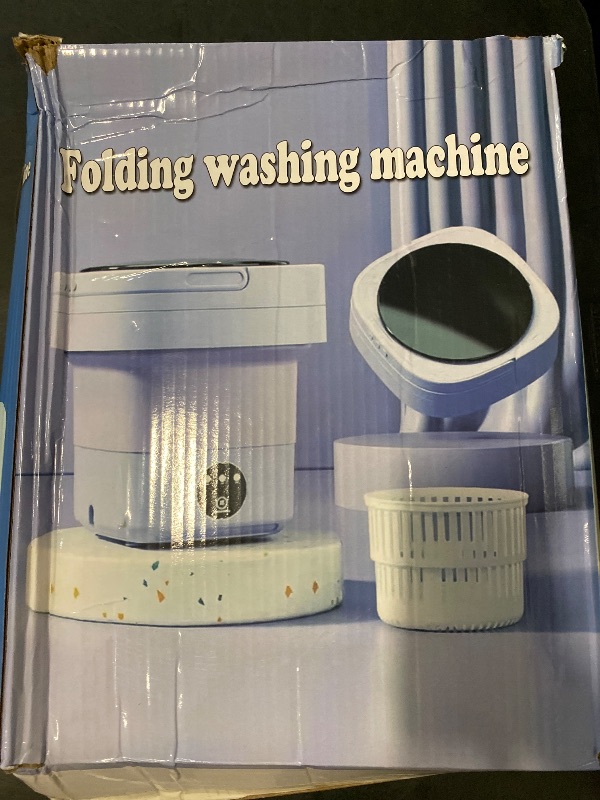 Photo 1 of Portable Washing Machine, 8L High Capacity Mini Washer with 3 Modes Deep Cleaning Half Automatic Washt, Foldable Washing Machine with Soft Spin Dry for Socks, Baby Clothes, Towels, Delicate Items (Purple)
