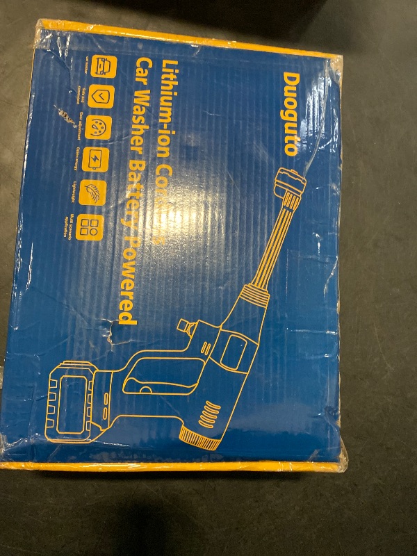 Photo 1 of 1450 PSI Cordless Pressure Washer, Battery Operated Powered Power Washer, Portable Pressure Washer with 2 4000mAH Batteries, 6-in-1 Nozzle for Car/Floor/Fence/Sidewalk