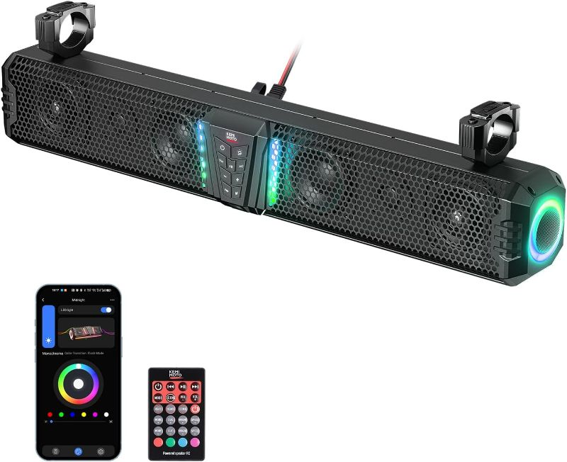 Photo 1 of Metal KEMIMOTO 2025 Midnight 80 32-inch UTV Sound Bar, IP66 Waterproof Golf Cart Sound Bar, ATV Speaker Bluetooth with RGB, SxS Soundbar Compatible with Polaris RZR Can-Am w/ 1-2 in Roll Bar