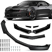 Photo 1 of Front Bumper Lip Splitter Spoiler Compatible with 2016-2024 Chevy Camaro SS/ 2019-2024 LT LS RS, Air Chin Body Kit Accessories (Gloss Black)