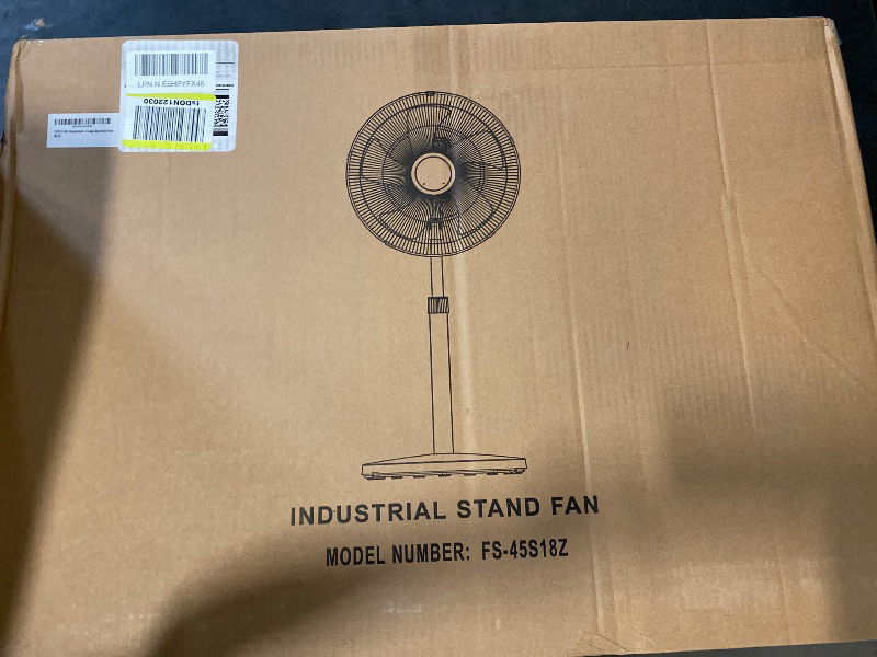Photo 1 of Pedestal Standing Oscillating Fan, 5000 CFM Industrial Metal Stand Fan 20 Inch, 4-Speed High Velocity Pedestal fans with Adjustable Height & Tilt, Industrial Use for Garage Outdoor Shop Warehouse Room