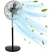 Photo 1 of Pedestal Standing Oscillating Fan, 5000 CFM Industrial Metal Stand Fan 20 Inch, 4-Speed High Velocity Pedestal fans with Adjustable Height & Tilt, Industrial Use for Garage Outdoor Shop Warehouse Room