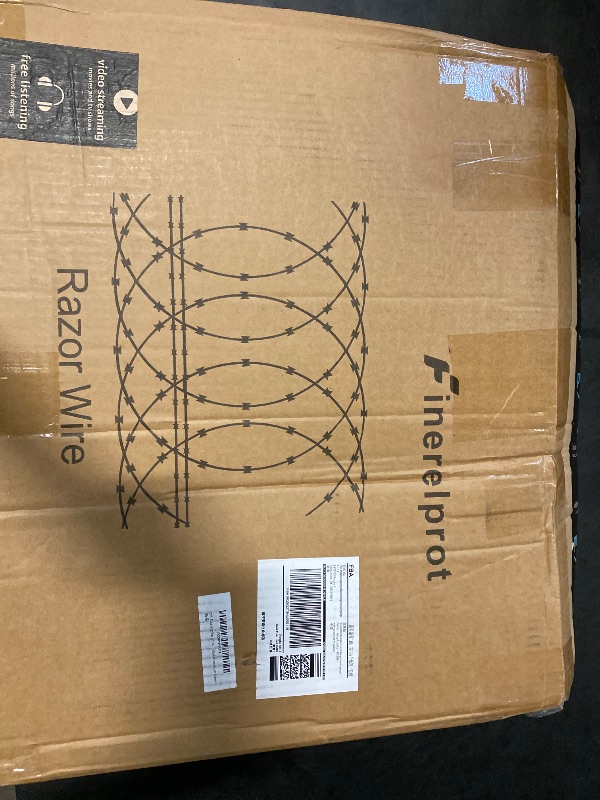 Photo 1 of 296ft Razor Wire 6 Rolls, Black Razor Fencing, Galvanized Concertina Wire with Pliers Gloves Warning Sign for Garden Farm Factory Security