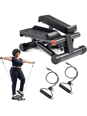 Photo 1 of Sunny Health & Fitness Mini Stepper for Exercise at Home, Stair Step Workout Machine with Resistance Band and Over 300lb Weight Capacity, Optional Twist Motion and Free SunnyFit App Connection