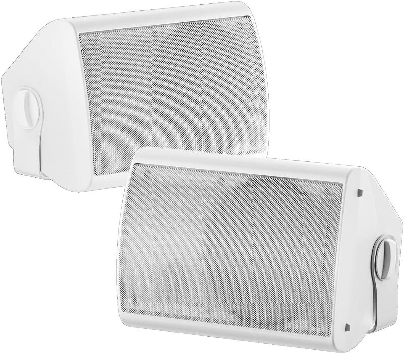 Photo 1 of STUDIOFINIX 6.5 Inch 400W Outdoor Speakers Wired Waterproof Passive, Wall Mount Speakers for Patio Home Garage Pool (White)
