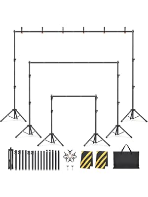 Photo 1 of Backdrop Stand Kit - 6 Widths, 10x7.5ft Adjustable Background Stand for Parties & Studio Photography