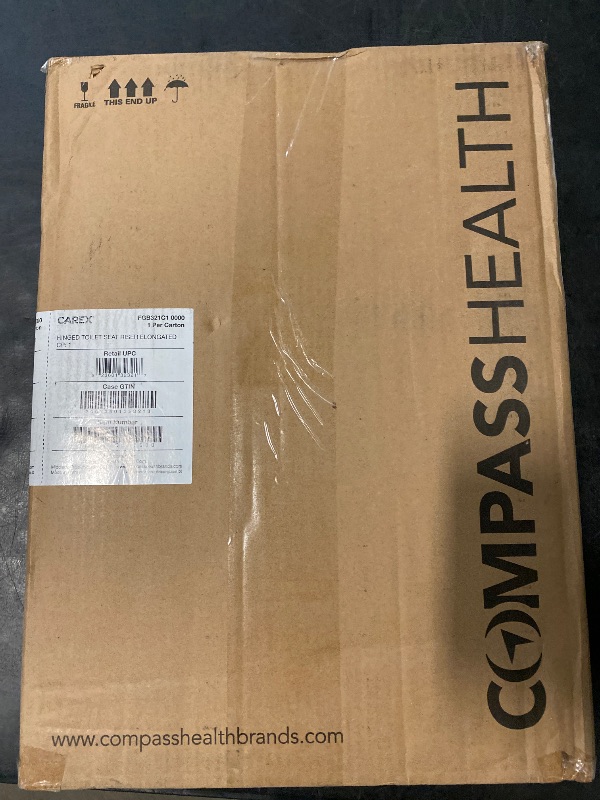 Photo 1 of Carex Elongated Hinged Toilet Seat Riser, Adds 3.5 Inches of Height to Toilet, 300 Pound Weight Capacity, Raised Toilet Seat
