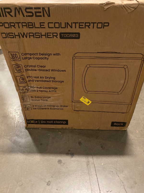 Photo 1 of AIRMSEN Portable Countertop Dishwashers, 5 Washing Programs Mini Dishwashers with 5 L Built-in Water Tank and Double-layered Glass Door, No Hookup Needed for Home, Apartments & RVs