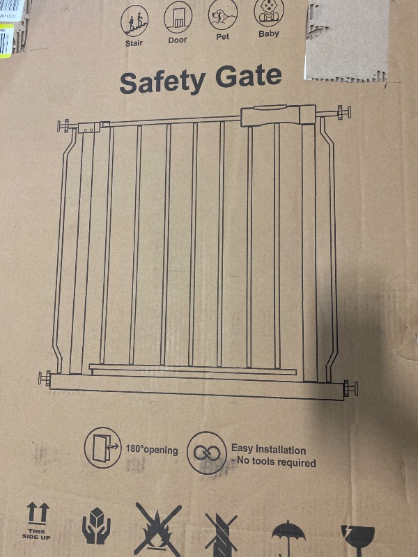 Photo 1 of Extra Wide Baby Gate with Door Pressure Mounted 62.20-66.92 Inch,Child Baby Gates for Doorways No Drilling,Walk Through Dog Gate Indoor for The House Kitchen Stairs,White