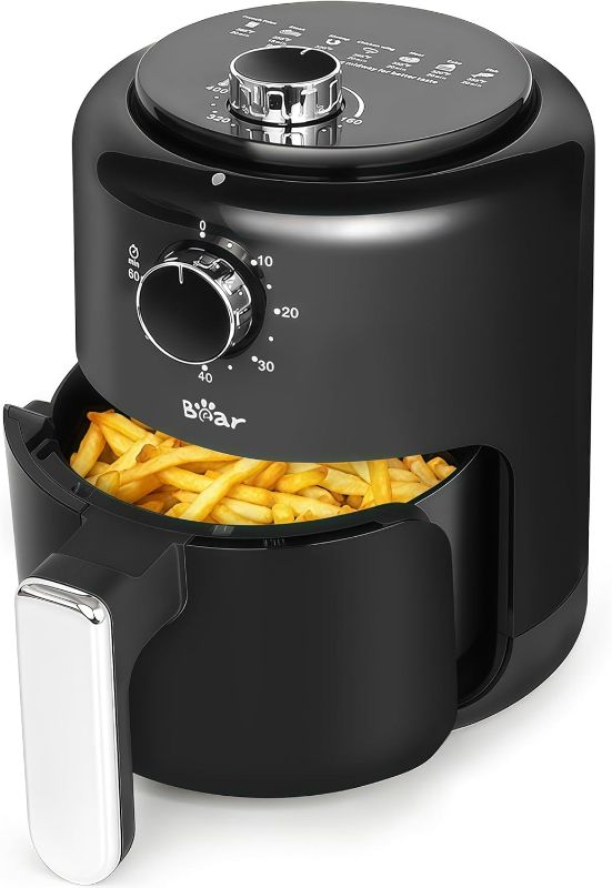 Photo 1 of Bear Small Air Fryer 2.1 QT, Mini Airfryer Adjustable Time&Temp Control, Ideal for 1-2 People Quick Healthy Meals Snack in Minutes, Compact Size Space-Saving with Nonstick Basket