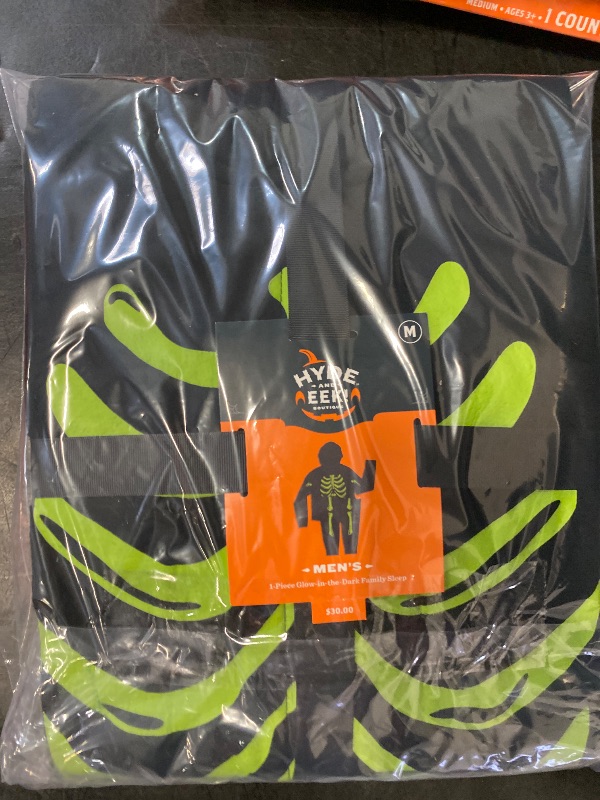 Photo 1 of Size M Hyde and Eek Men's Halloween Skeleton Glow in the Dark 1 Piece Pajama 