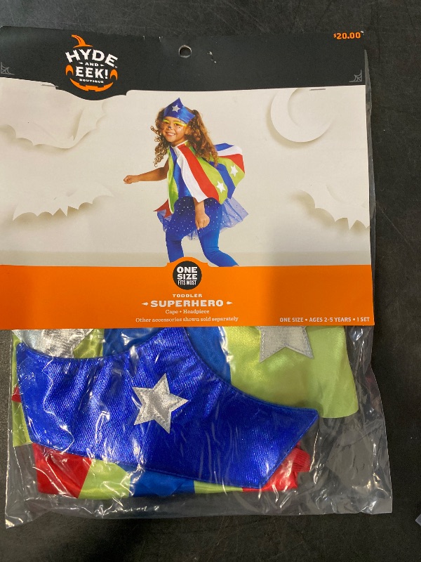 Photo 1 of One size Age 2-5 Years New Hyde & Eek, Toddler Superhero Cape and Headpiece, OSFM, 