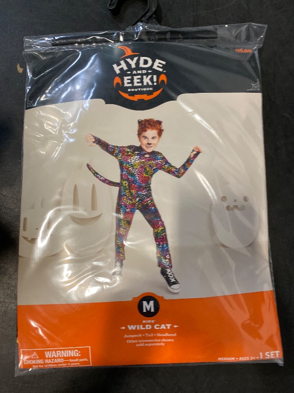 Photo 1 of Size M Hyde & Eek Girls & Boys Colorful Metallic Wild Cat Jumpsuit Costume M (8)