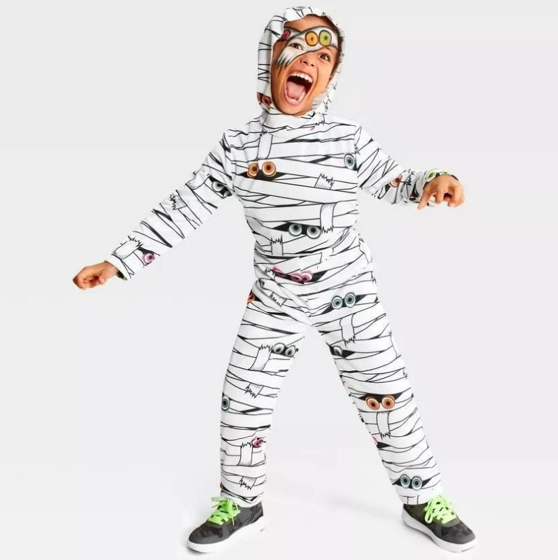Photo 1 of size L Kids Hyde & EEK Glows Blacklight MUMMY Halloween Costume Jumpsuit