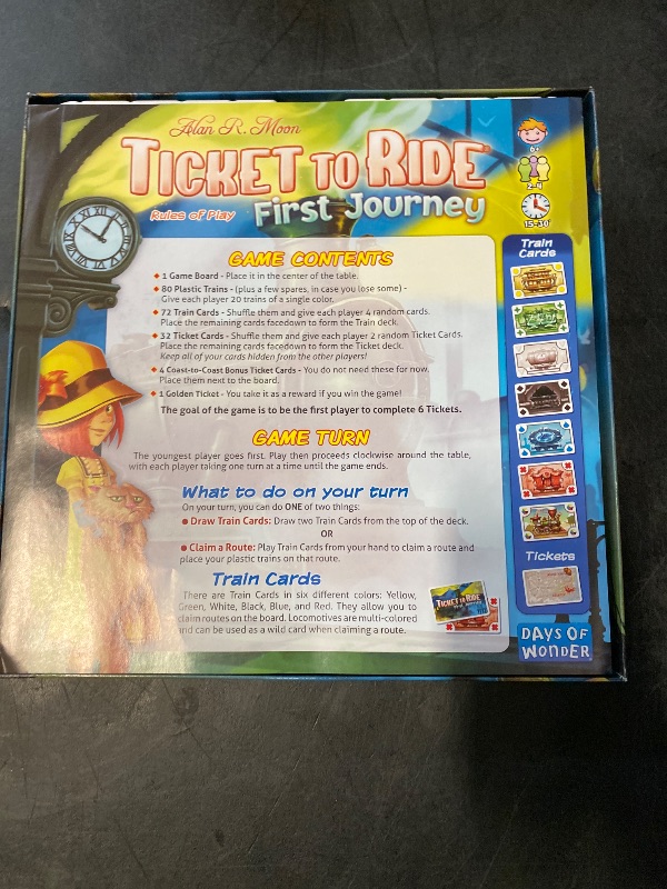 Photo 1 of Asmodee Ticket to Ride First Journey Board Game - Fun and Easy for Young Explorers! Train Strategy Game, Family Game for Kids & Adults, Ages 6+, 2-4 Players, 15-30 Min Playtime