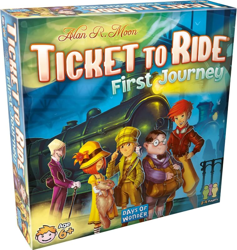 Photo 1 of Asmodee Ticket to Ride First Journey Board Game - Fun and Easy for Young Explorers! Train Strategy Game, Family Game for Kids & Adults, Ages 6+, 2-4 Players, 15-30 Min Playtime