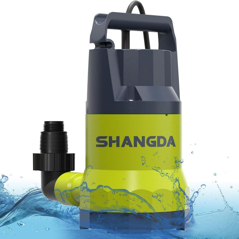 Photo 1 of Sump Pump Submersible Water Pump 1.5HP 5500GPH Portable Water Transfer Draining Pump Utility Pumps for Pool Basement Hot Tub Garden with Adapters