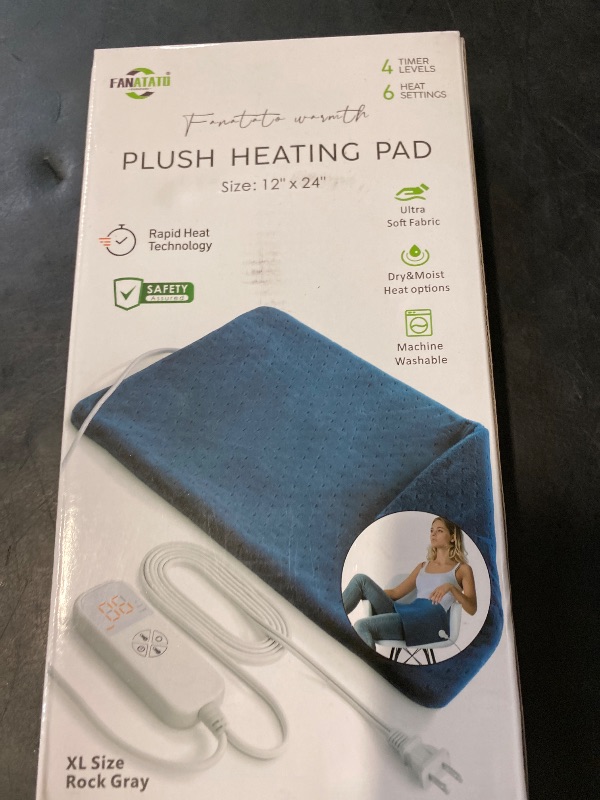 Photo 1 of Electric Heating Pad for Back Pain & Cramps - Gifts for Women, Men, Mom, Dad, Christmas, Mothers Day, Fathers Day - Soft Machine Wash Fabric, Auto Shut Off, Moist Heat for Neck, Shoulder, 12"x24" Blue