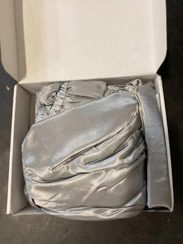 Photo 1 of Full - Lanest Housing Silk Satin Sheets, Full Size Satin Bed Sheet Set with Deep Pockets, Cooling Soft and Hypoallergenic Satin Sheets Full - Light Gray