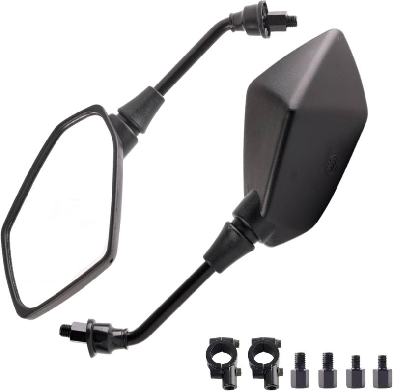 Photo 1 of AUTOXBERT Motorcycle Mirrors For Handlebars, Scooter Mirrors ATV Mirrors With 8mm 10mm Bolt 7/8in Handlebars, Universal Rear View Mirror Fit For Dirt Bike, Scooter, ATV, Cruiser, Suzuki And More