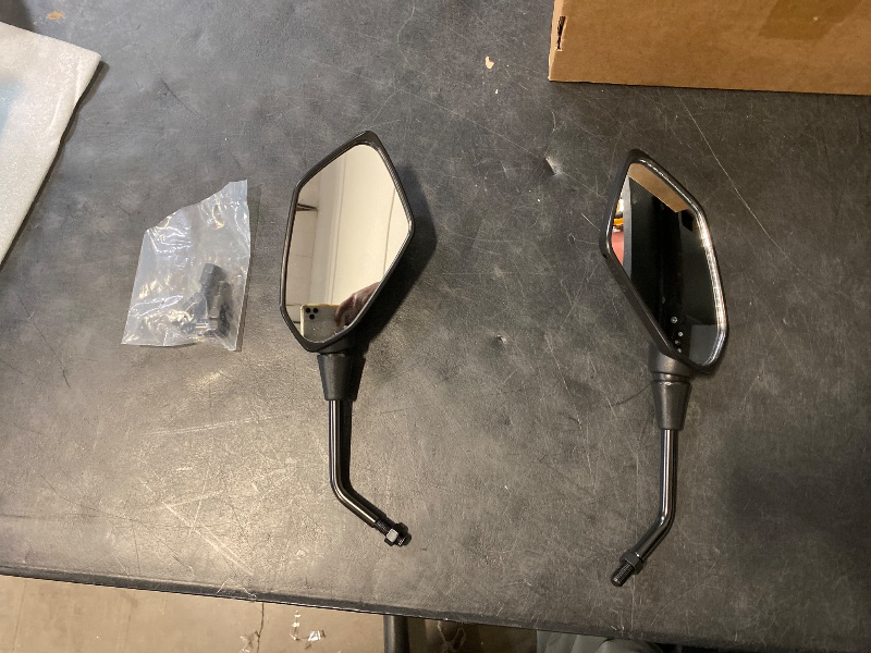 Photo 1 of AUTOXBERT Motorcycle Mirrors For Handlebars, Scooter Mirrors ATV Mirrors With 8mm 10mm Bolt 7/8in Handlebars, Universal Rear View Mirror Fit For Dirt Bike, Scooter, ATV, Cruiser, Suzuki And More