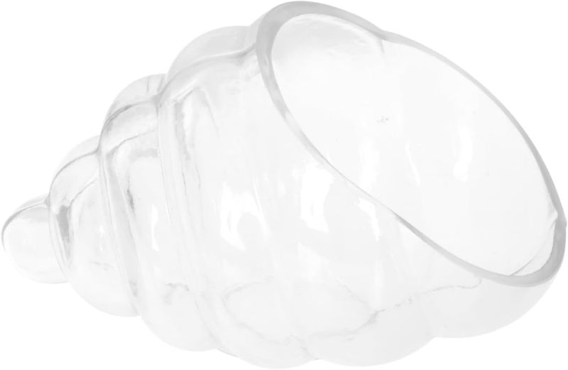 Photo 1 of Snail Shaped Glass Salad Storage Holder Elegant Tableware for Desserts Fruits Hand-blown Transparent Bowl for Casual Dining Formal Events Chic Practical Food Serving Container
