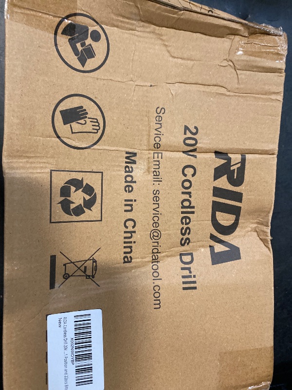 Photo 1 of RIDA Cordless Drill Power Drill Cordless 20V 1/2'' Keyless Metal Chuck 355 In-lb(40N.m) Torque with 2.0AH Li-ion Battery & Fast Charger, Variable Speed, 25+1 Position and 22pcs Bits