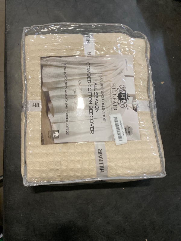Photo 1 of California King Hillfair 100% Cotton Oversized King Bed Blanket - 120" x 120" Family Size - Waffle, Breathable Blanket - Extra Large King - Ivory