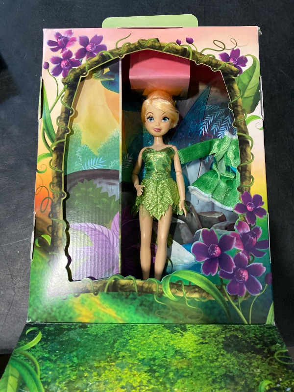 Photo 1 of Disney Store Official Princess Story Doll - Tinker Bell from Peter Pan, 11 Inches, Includes Coloring Area and Additional Dress, Classic Outfit, Perfect for Girls