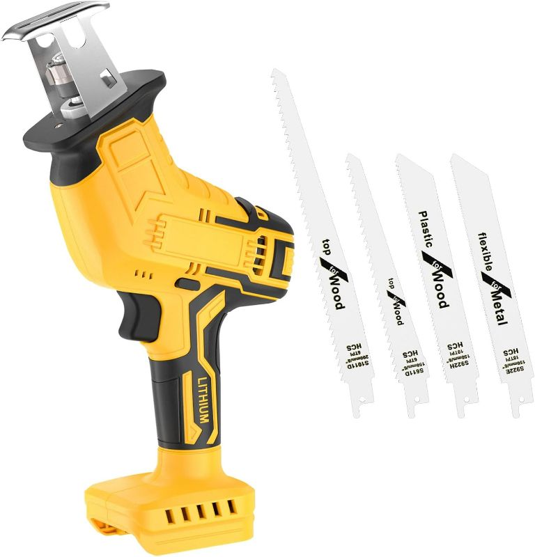 Photo 1 of Cordless Reciprocating Saw for Dewalt 20V Battery, 150W Power Brush Reciprocating Saws, 0-3500 SPM Variable Speed, 4 Saw Blades Kit Cutting Tool for Wood Metal PVC (Battery Not Included)