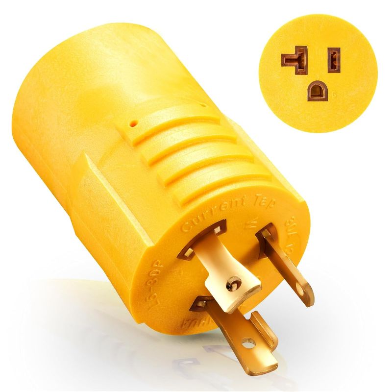 Photo 1 of 30 Amp to 110 Adapter,L15-30P Twist Lock Adapter to 5-15R/5-20R Outlets,30 Amp 125V to 15/20 Amp Generator Plug for RV, Camper, Household,Emergency Backup