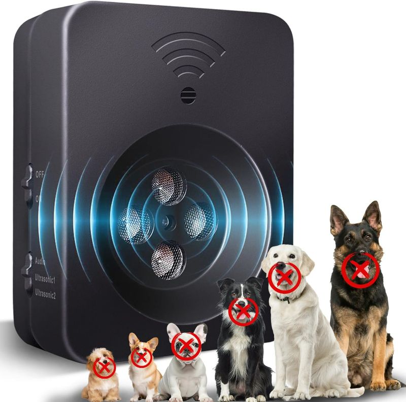 Photo 1 of Ultrasonic Dog Bark Deterrent - Anti Barking Device Dog Barking Control Devices with 3 Modes?Stop Barking Neighbors Dog | 50ft Range?Indoor & Outdoor | Safe & Effective for Small?Medium & Large Dogs