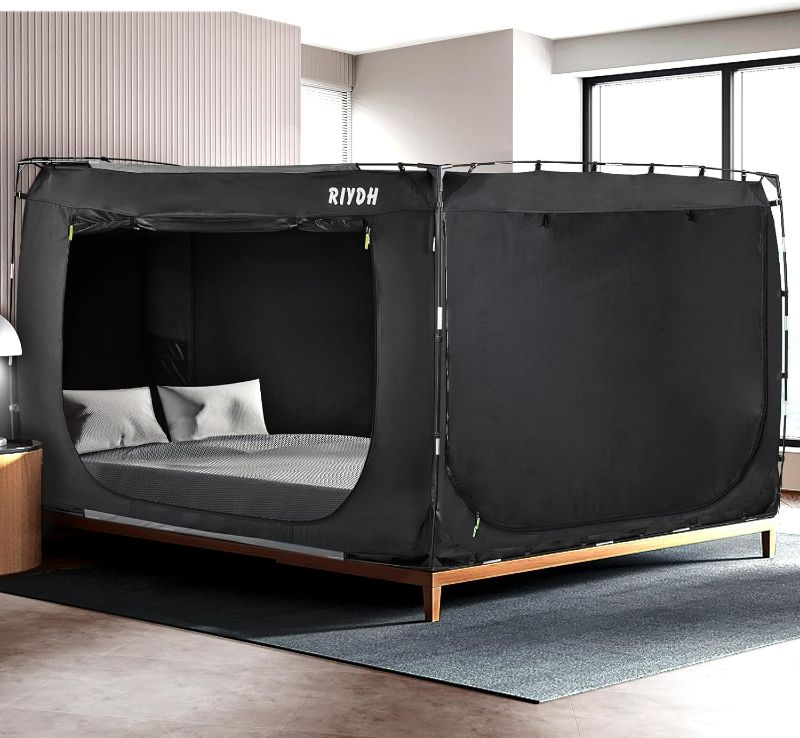 Photo 1 of Bed Tent Bed Canopy King Size Tents for Adult and Kids- Original Design Portable Dream Tent Indoor Sleeping Tents 80% Blackout with 3 Doors Breathable Big Space Tents