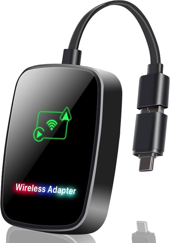 Photo 1 of Wireless Carplay Adapter for iPhone, 2-in-1 CarPlay and Android Auto Adapters Plug & Play, 5.8G WiFi Fast & Stable Car Play Adapter Convert Wired to Wireless for iOS 10+ / Android 11+ / Cars from 2017