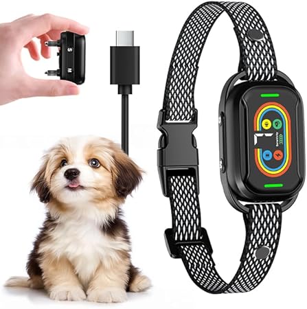 Photo 1 of Dog Bark Collar, Bark Collar for Large Medium Small Dogs,Rechargeable Barking Collar with 5 Modes & 8 Sensitivities & 9 Shock Strengths, Anti Bark Collars for Dogs with Beep Vibration Shock