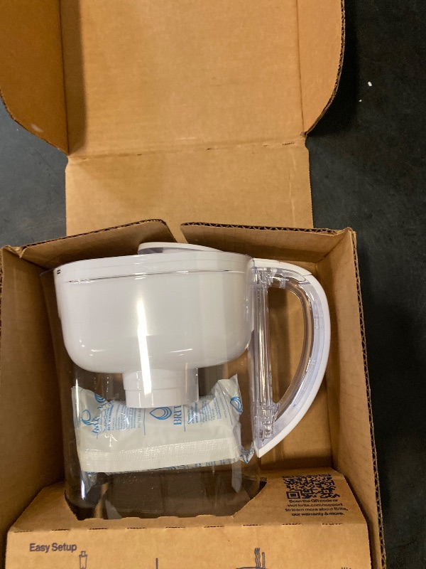 Photo 1 of Brita Water Filter Pitcher for Tap and Drinking Water with 1 Standard Filter, Lasts 2 Months, 6-Cup Capacity, BPA Free, White