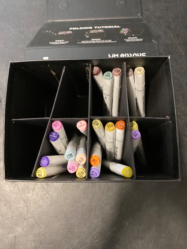 Photo 1 of Shuttle Art 22 Colors Alcohol Markers, Colors Dual Tip Art Marker Set Plus 1 Colorless Blender with Marker Case Perfect for Illustration Students Adult Coloring Sketching