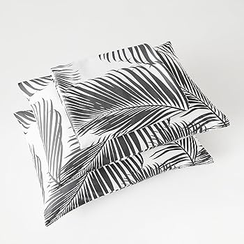 Photo 1 of (K) OAITE Down Duvet Cover and 2 pillowcase rainforest -K Cover 3 Pcs Set 1 Palm Leaves Patterned Duvet Cover with Zipper Ties 2 Pillowcases Coastal Plant Bedding Set