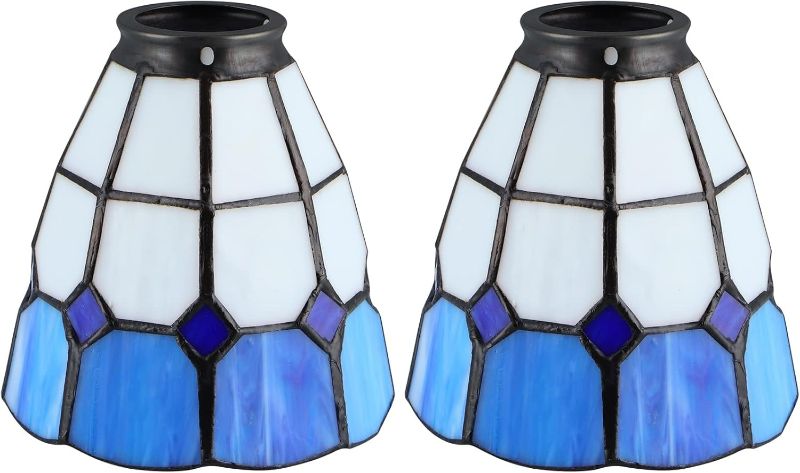 Photo 1 of Skelang 2 Pcs Glass Light Shade, Ceiling Fan Light Cover with Standard 2-1/4" Fitter, Light Fixture Replacement Shade for Wall Sconce, Pendant Light, Chandelier