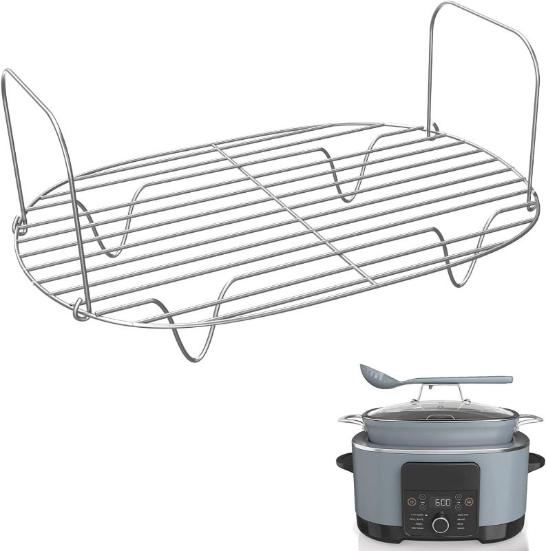 Photo 1 of Steam and Roast Rack - Compatible with Ninja Foodi Possible Cooker Pro 8.5 Qt MC1000, MC1001, MC1010 Series Slow Cooker Crock Pot - Chrome Coated Possiblecooker Accessories (Steam Rack)