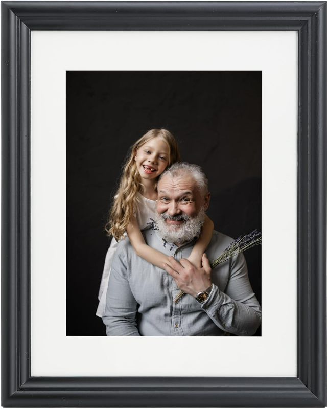 Photo 1 of Black 11x14 Picture Frames – Display Pictures 8x10 with Mat or 11x14 Without Mat,Perfect for Tabletop or Wall Hanging – Ideal for Dad, Grandpa, Father's Gifts