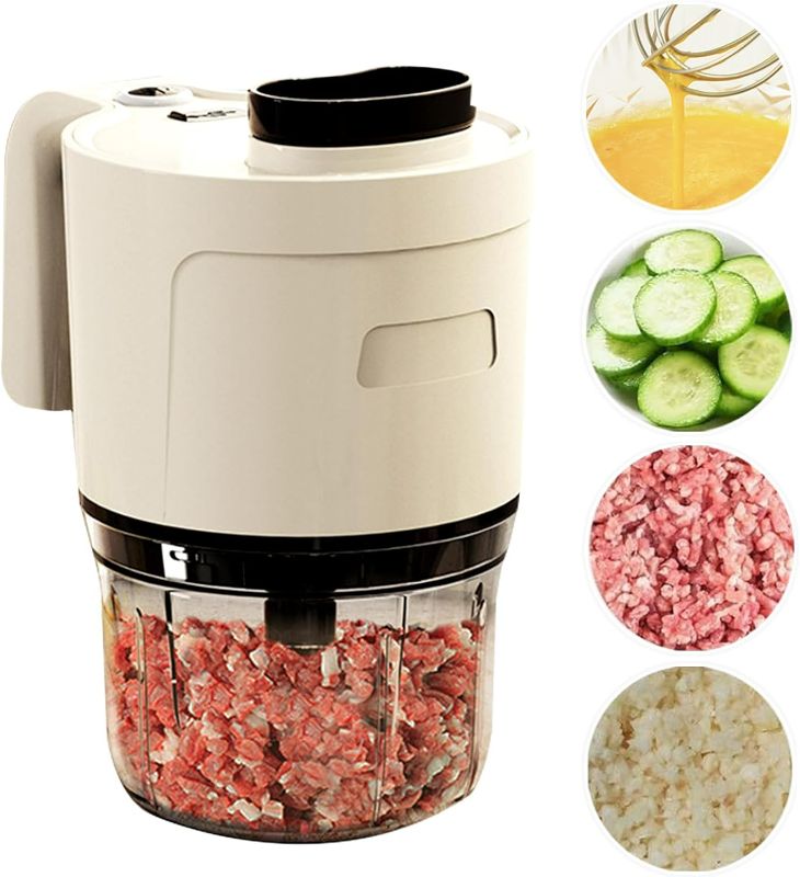 Photo 1 of 4-in-1 Waterproof Cordless Electric Vegetable Slicer Set - Handheld Electric Chopper, Garlic Chopper, Food Slicer, Hand Mixer with Blender for Chopping, Dicing and Pureeing