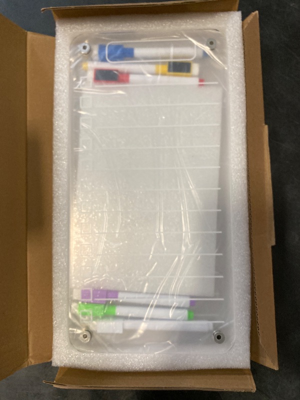 Photo 1 of 2 Pcs Acrylic Magnetic Dry Erase Board for Fridge, 12"X8" Clear Magnetic to Do List White Board, Acrylic Dry Erase to Do List for Refrigerator, Magnet Whiteboard with 6 Markers