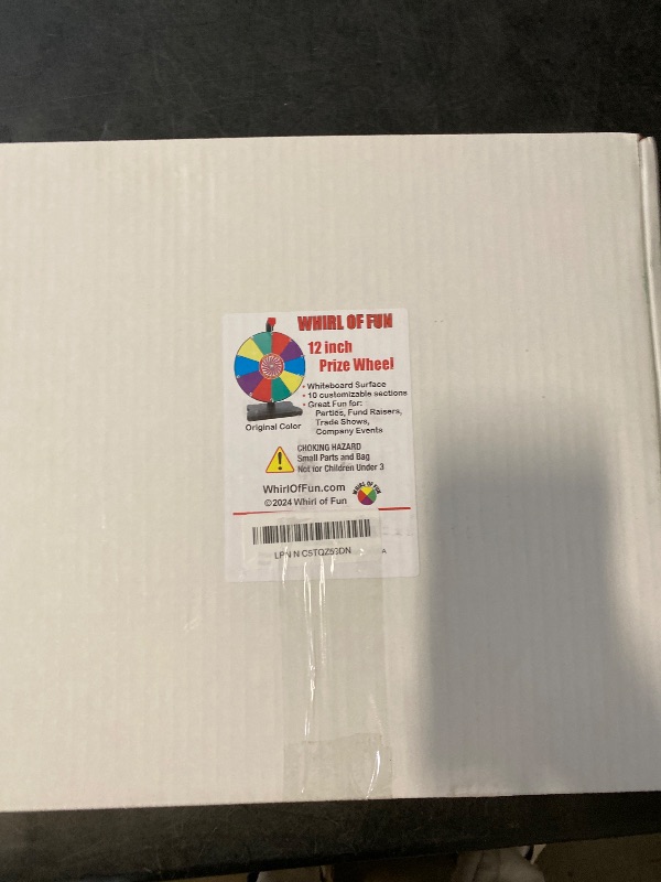 Photo 1 of 12 inch Prize Wheel - Spinning Wheel for Prizes with Stand, 10 Color Slots, Heavy Duty, Dry Erase Surface, Portable, Carnival Games, Tools Marker Included, Made in USA