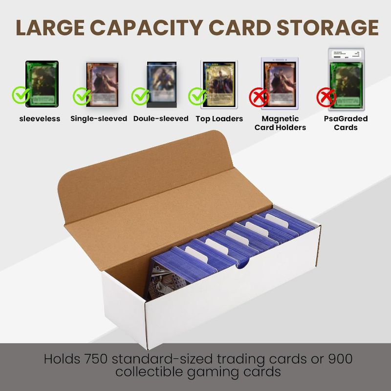 Photo 1 of Top Loader Box 3-Pack-3200 Count/Sports Card Box, Labels for Trading Card/TCG/Magic/Mtg storage and Organizer/Card Box Cardboard For Top Loads Card and Standard Card