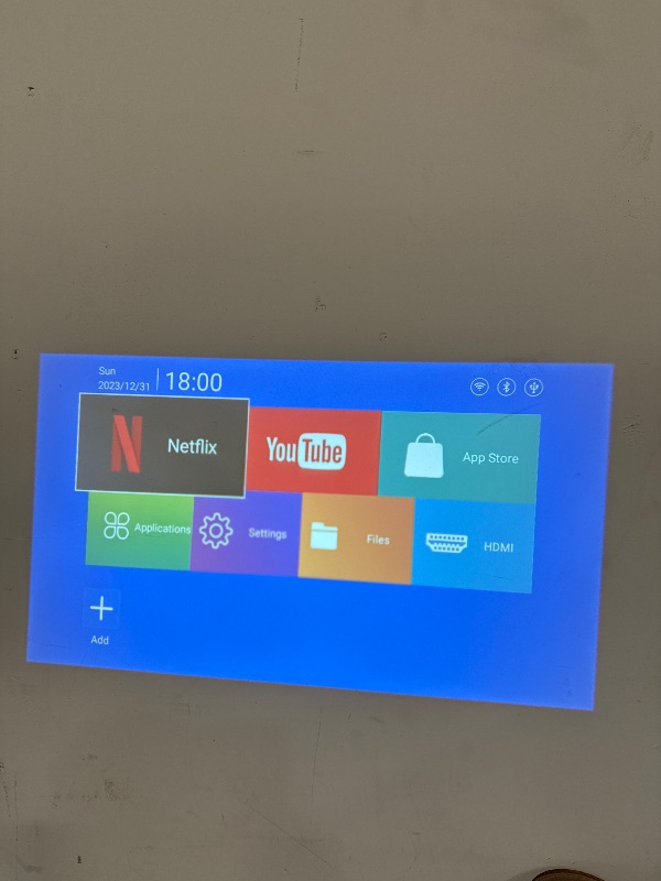 Photo 1 of Mini Projector, Support 4K 1080P Portable Projector with Dual Band WIFI6 5G Wireless 5.2 Bluetooth Android 11, 200 ANSI Lumens, 180° Rotatable, Auto Keystone Correction,35"-130" Screen Video Projector