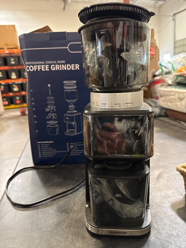 Photo 1 of SHARDOR Conical Burr Espresso Coffee Grinder Electric with Precision Timer 2.0, Touchscreen Adjustable Burr Mill with 51 Precise Settings for Home Use, Anti-static, Stainless Steel