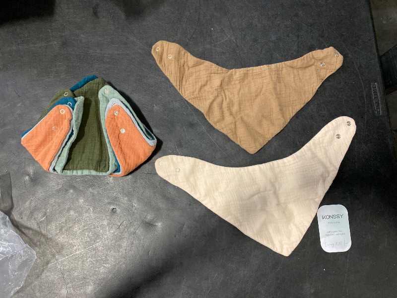 Photo 1 of Konssy Muslin Baby Bibs 10 Pack Baby Bandana Drool Bibs 100% Cotton for Unisex Boys and Girls, Soft Absorbent Set for Teething and Drooling