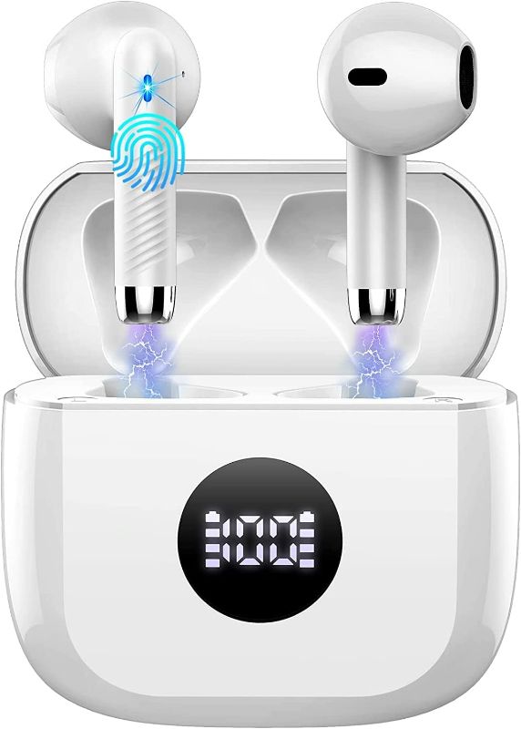 Photo 1 of Wireless Earbuds, Bluetooth 5.4 Ear Buds LED Power Display Headphones Bass Stereo, Bluetooth Earbuds in-Ear Noise Cancelling Mic, 40H Playback Mini Case IP7 Waterproof Sports Earphones for Android iOS